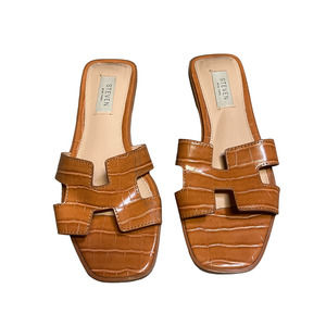 Steven by Steve Madden Womens Eadie Sandal Size 6.5 Cognac Brown Leather Slides